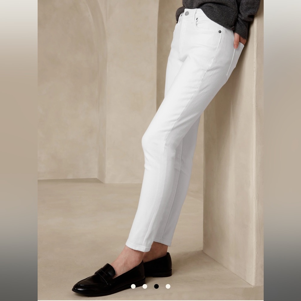 BANANA REPUBLIC Curvy Mid Rise Skinny Ankle Jeans 28 Slightly Off-white NWT